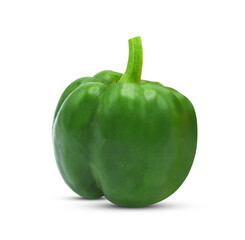 Green bell pepper isolated on transparent background. PNG