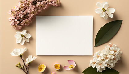 Blossom Bliss: Overhead Blank Paper in Spring