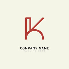 Letter K logotype Monoline style, simple and elegant K logo, Retro theme - Vector