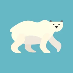 Foto op Canvas polar bear flat vector isolated in white © cbgv