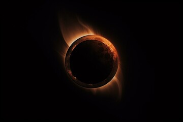 A solar eclipse viewed from above. Generative AI
