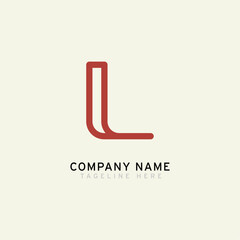 Letter L logotype Monoline style, simple and elegant L logo, Retro theme - Vector