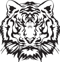tiger face animal ink style wild 