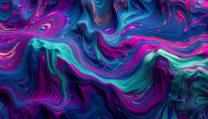 A swirling abstract painting with shades of purple and blue. Generative AI