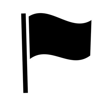 Fluttering flag silhouette icon. Marker. Vector.
