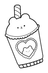 hand drawn illustration of a bottle of milk