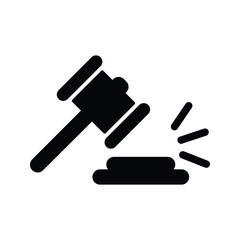 Adjudicate, hammer, justice icon.