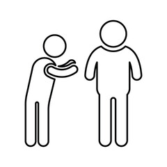 Two people meeting Concept icon. Line, outline design.