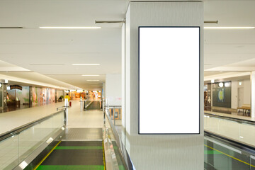 Blank advertising billboard at airport,mockup poster media template ads display	
