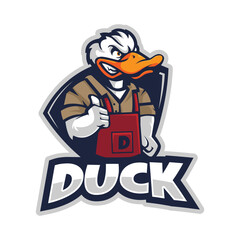 Duck mascot logo for business, gaming, logos, apparel, merchandise