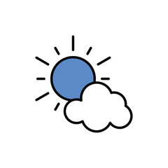 Sun Cloud icon vector stock.