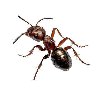 Ant isolated on the transparent background, created with generative AI