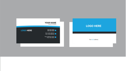 business card design set.Vector illustrations.Modern creative and clean business card Design template. Blue,Black and white template.digital blue business card vector design.