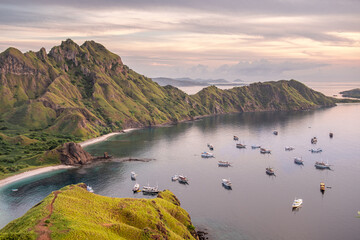 Naklejka premium views of padar island in komodo national park, indonesia
