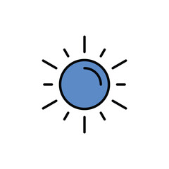 Sun icon vector stock.