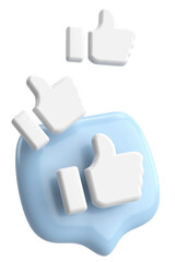 Like button. Like icon. 3D illustration.