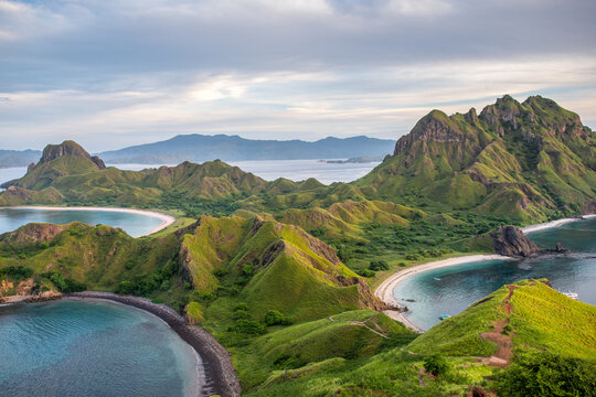 views of padar island in komodo national park, indonesia