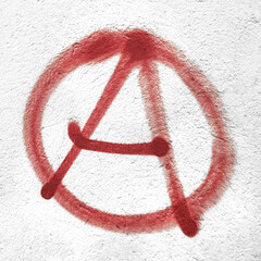 Anarchy symbol on wall