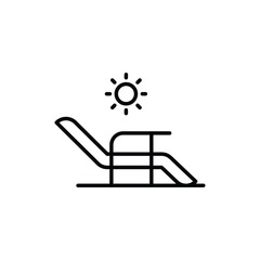 Sun Bed icon vector stock.