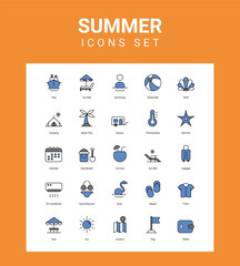 summer related icon set