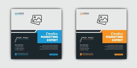 Obraz premium Social Media Template for Effective Corporate Digital Marketing, Digital Marketing Agency's Social Media Post Design for Corporates