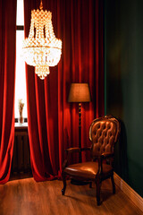 Fototapeta premium luxury interior with curtains and chairs