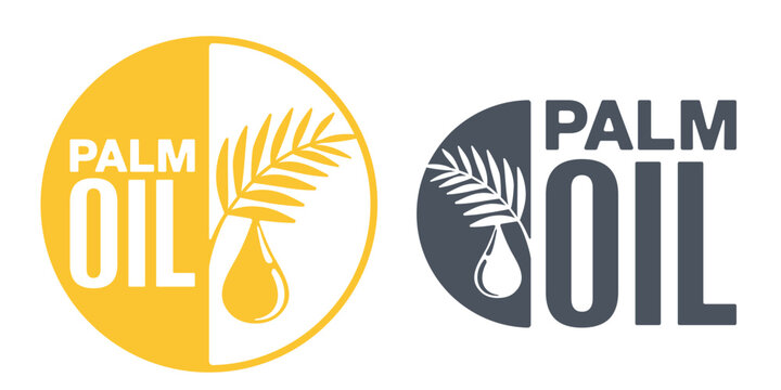 Palm oil flat sticker - branch and drop