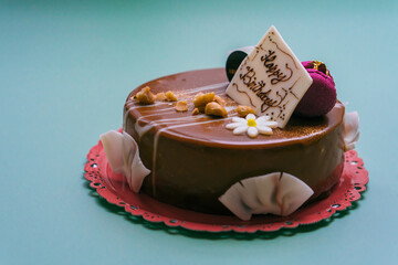 Obraz na płótnie Canvas バースデーケーキ　チョコレートケーキ　ホールケーキ