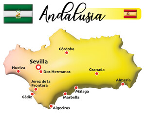 Andalusien, Fläche und Flagge (Spanien)