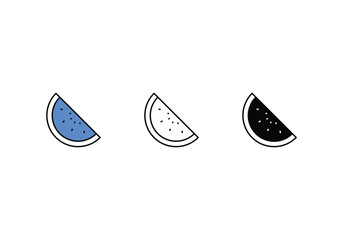 Watermelon Icons in three styles vector stock illustrations.sutiable mobile apps web and ui ux