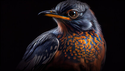 Portrait Photo Of A Beautiful Bird Close Up Look AI Generative
