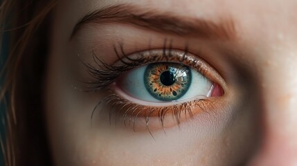 Bright beautiful eye make up. Generative AI