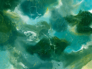 Galaxy universe with golden texture background watercolor acrylic paint gouache illustration for print wrapping fabric