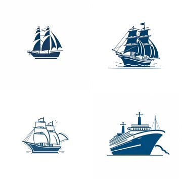 Navigating Simplicity: Minimalistic and Nautical Ship Logo Design