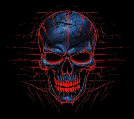 Skull head isolated dark background