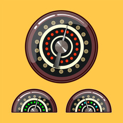 The dial of the device. Scale of indications. Icons, signs. Set of vector images