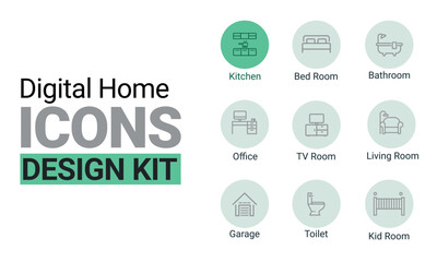 Digital Home Icons Design Kit