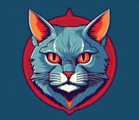Cat head illustration design, generative ai