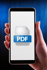 A smartphone displaying the icon of PDF file
