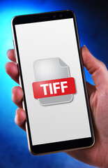 A smartphone displaying the icon of TIFF file