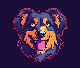 Fototapeta premium A dog head illustration graphic design, generative ai