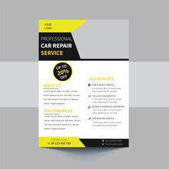 Auto Repair Flyer Template, Automobile Service flyer