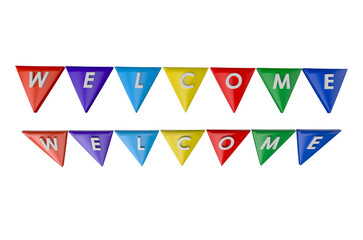 3D Welcome Sign on transparent background