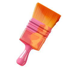 acrylic paint brush in 3D style trending color palette with Generative AI