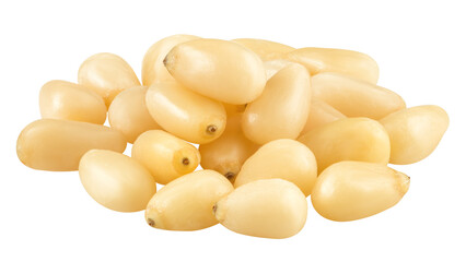 Pine nut isolated on white background, full depth of field