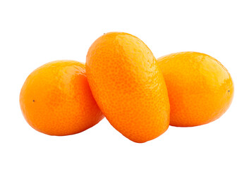 kumquat isolated on white background, full depth of field