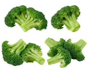 Broccoli isolated on white background, full depth of field - obrazy, fototapety, plakaty