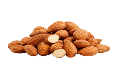 almond isolated on white background, full depth of field