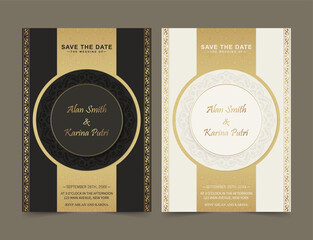 Elegant wedding invitation with pattern motif - obrazy, fototapety, plakaty