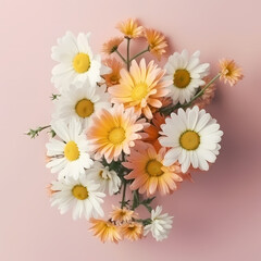Daisies Flower Bouquet. Generative AI